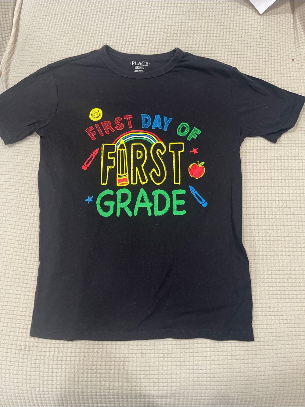 The Childrens Place Black "First Day of First Grade" Graphic Tee
